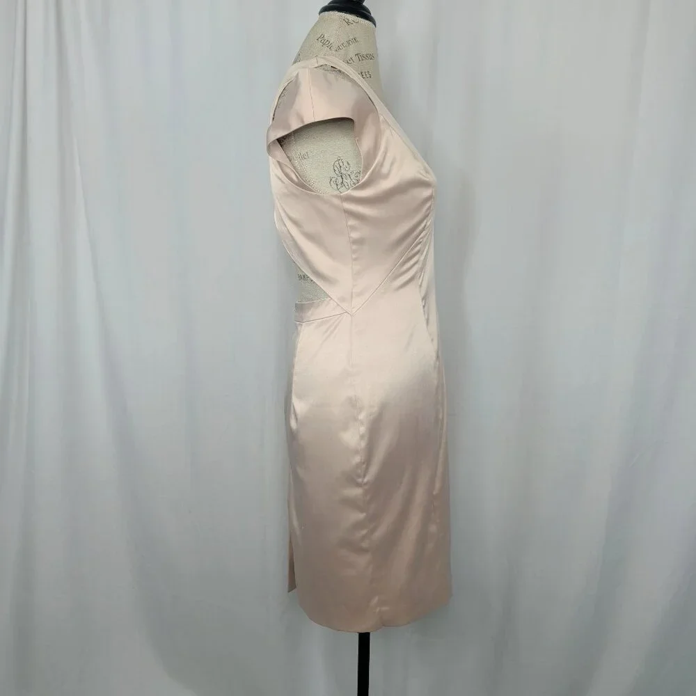 Black Halo Champagne Dress 6 Sheath Satin - Picture 8 of 12
